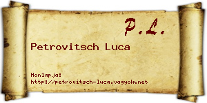 Petrovitsch Luca névjegykártya